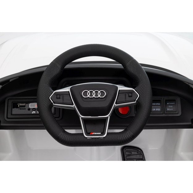 Vienvietis elektromobilis Audi E-Tron GT QLS-6888, baltas