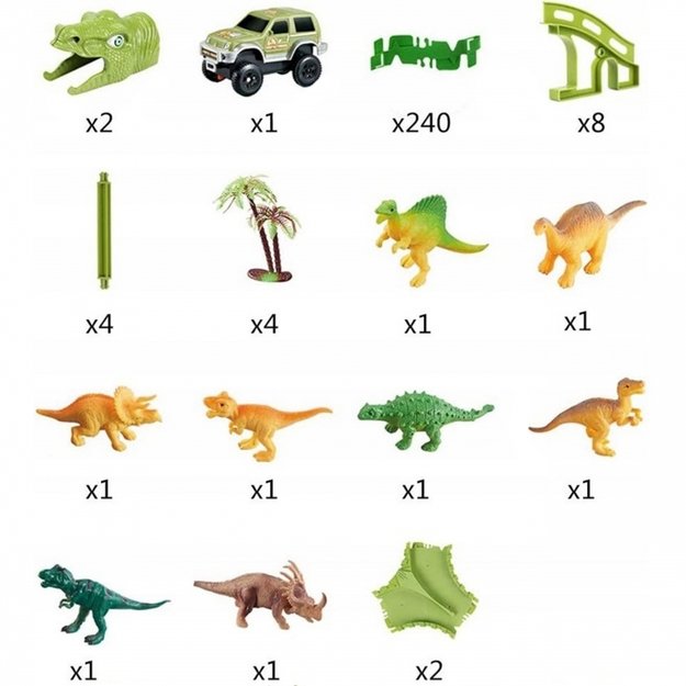 Automobilių trasa „Dinozaurai“ XXL 240 el., Woopie 6