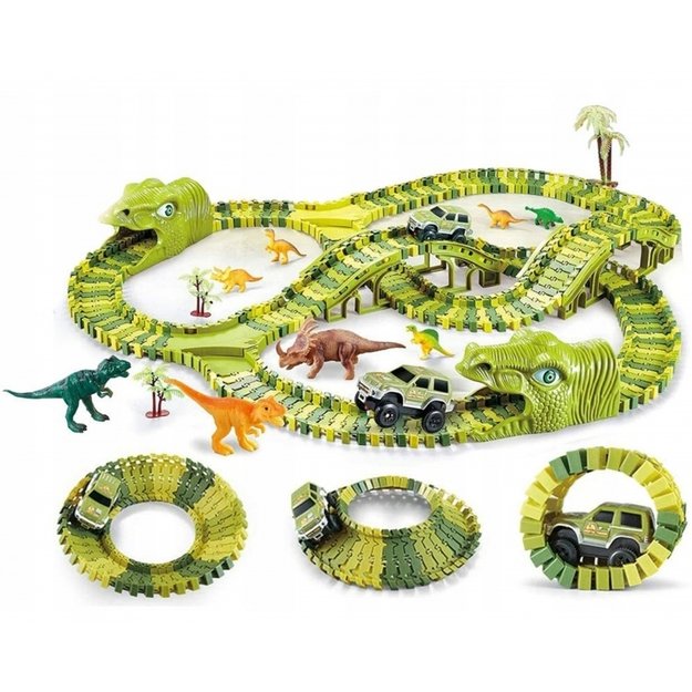 Automobilių trasa „Dinozaurai“ XXL 240 el., Woopie 7