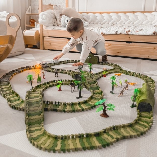 Automobilių trasa „Dinozaurai“ XXL 240 el., Woopie 1