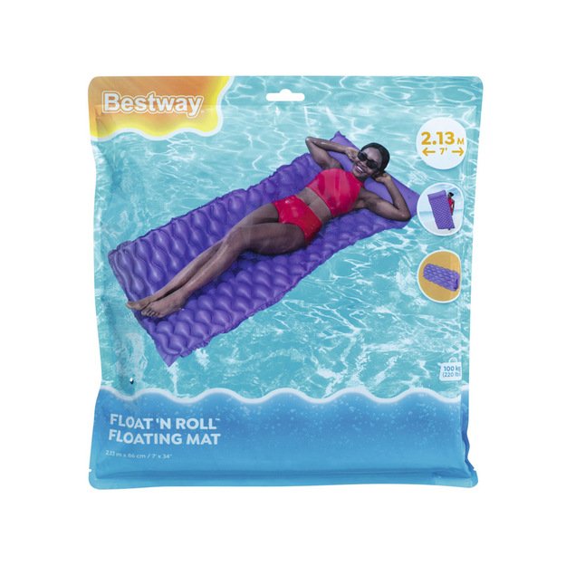 Pripučiamas susukamas čiužinys 213 cm Bestway, violetinis