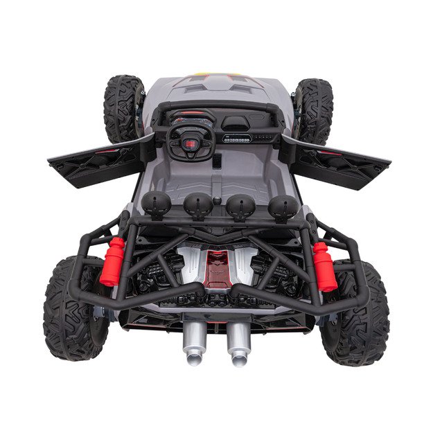 Dvivietis elektromobilis bagis Auto Buggy Racing 5, 24V, pilkas