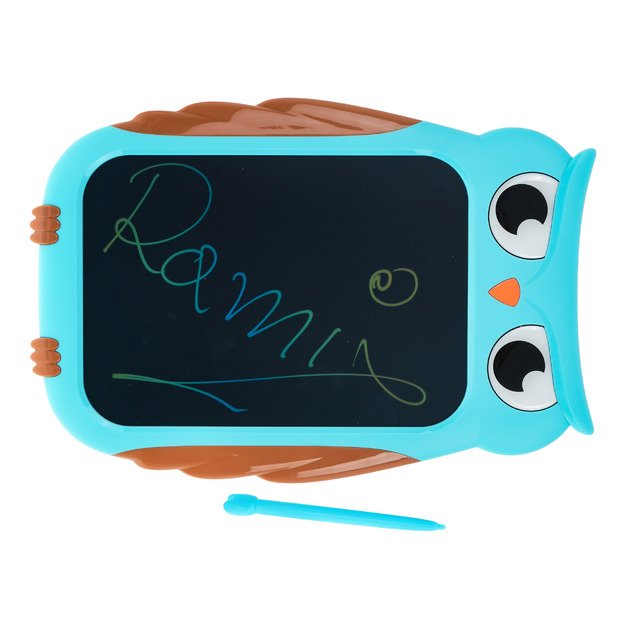 Nešiojama LCD piešimo planšetė pelėdos formos, mėlyna