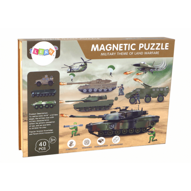Magnetinių dėlionių rinkinys, sausumos karinė technika 4