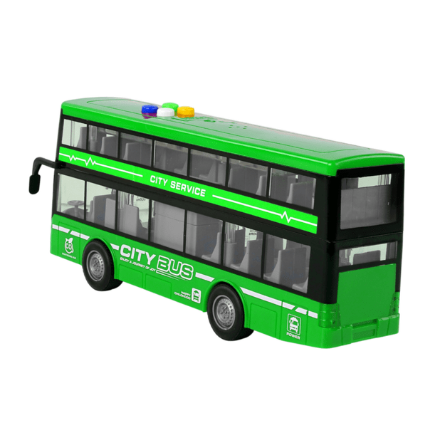 Dviaukštis autobusas su garso ir šviesos efektais, žalias 2