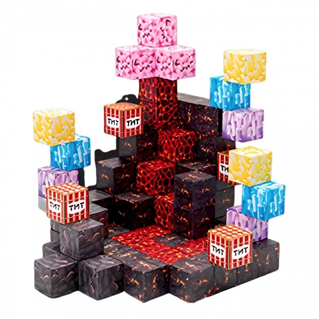 Statybinės magnetinės kaladėlės vaikams „Pixels“ 74 vnt., WOOPIE 1