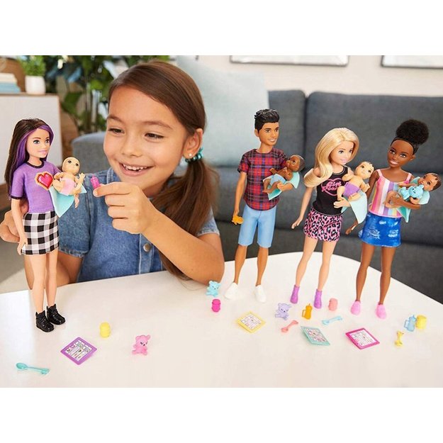 Barbie Skipper lėlė auklė su kūdikiu ir aksesuarais