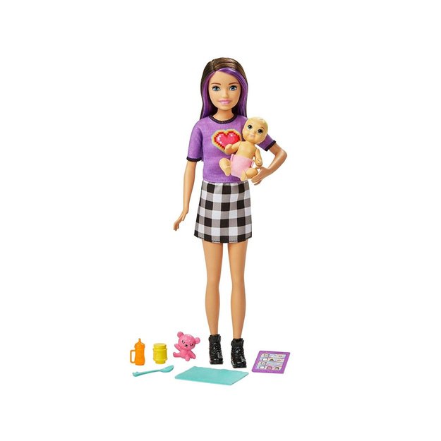Barbie Skipper lėlė auklė su kūdikiu ir aksesuarais