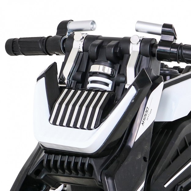 Vaikiškas elektrinis motociklas FUTURE su trimis ratais, baltas