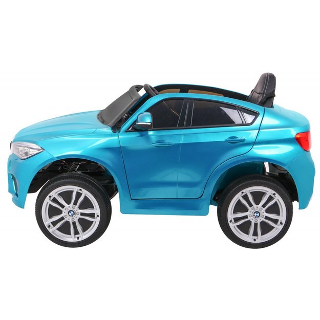 Vienvietis elektrinis džipas vaikams BMW X6M, mėlynas lakuotas