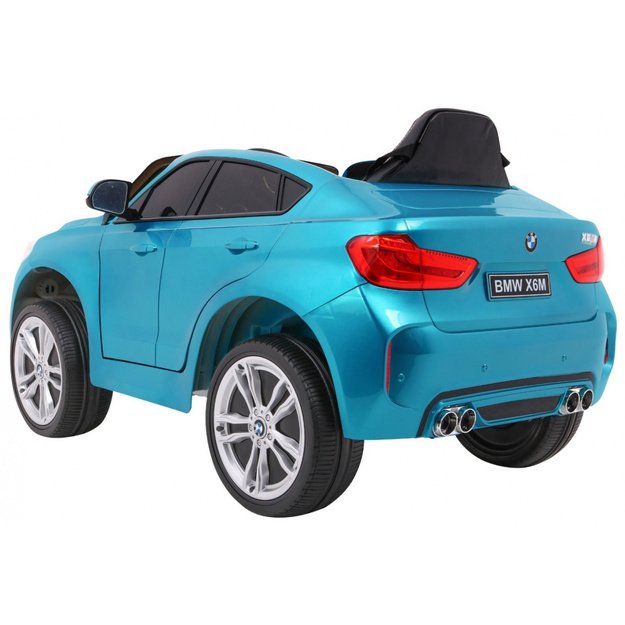 Vienvietis elektrinis džipas vaikams BMW X6M, mėlynas lakuotas