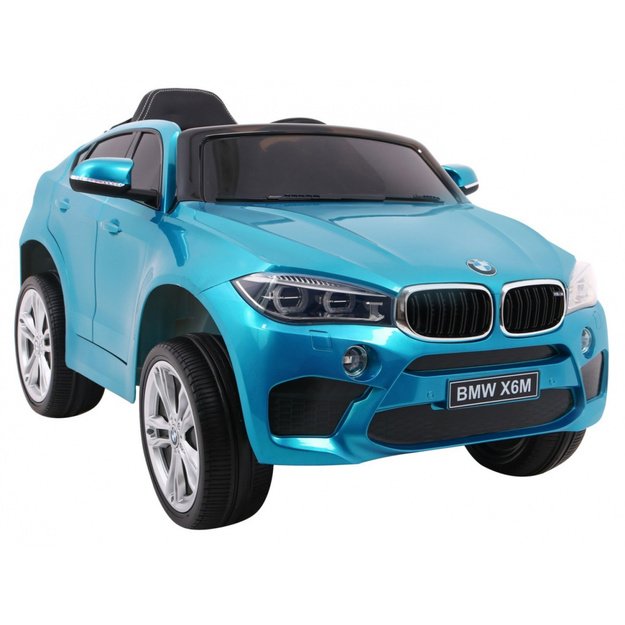 Vienvietis elektrinis džipas vaikams BMW X6M, mėlynas lakuotas
