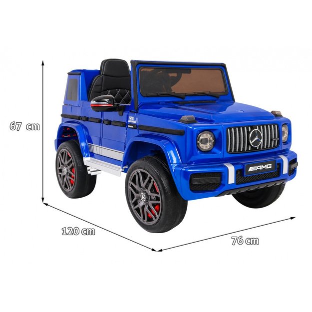 Vienvietis elektrinis džipas vaikams Mercedes AMG G63, mėlynas lakuotas