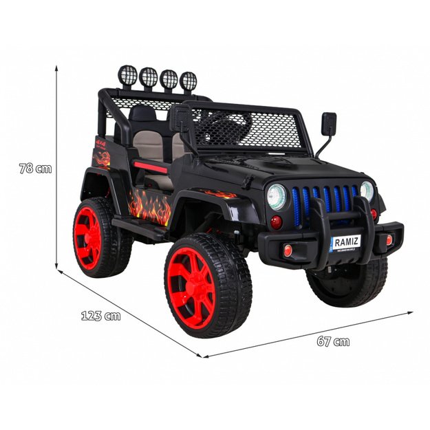 Vienvietis elektrinis džipas vaikams Raptor Drifter 4x4, juodas