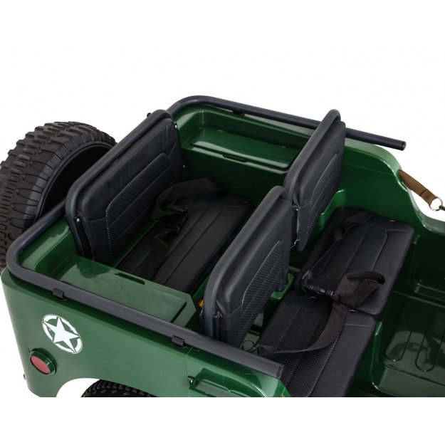 Dvivietis elektromobilis vaikams JEEP 4x4 Willy JH101, žalias