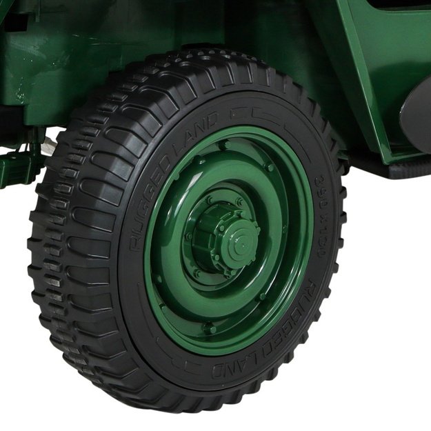 Dvivietis elektromobilis vaikams JEEP 4x4 Willy JH101, žalias