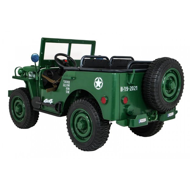 Dvivietis elektromobilis vaikams JEEP 4x4 Willy JH101, žalias