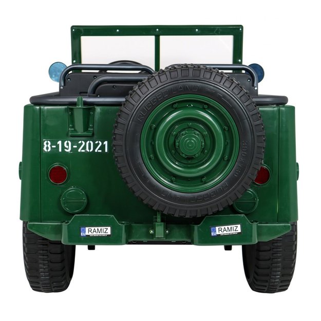 Dvivietis elektromobilis vaikams JEEP 4x4 Willy JH101, žalias