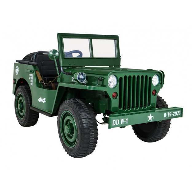 Dvivietis elektromobilis vaikams JEEP 4x4 Willy JH101, žalias