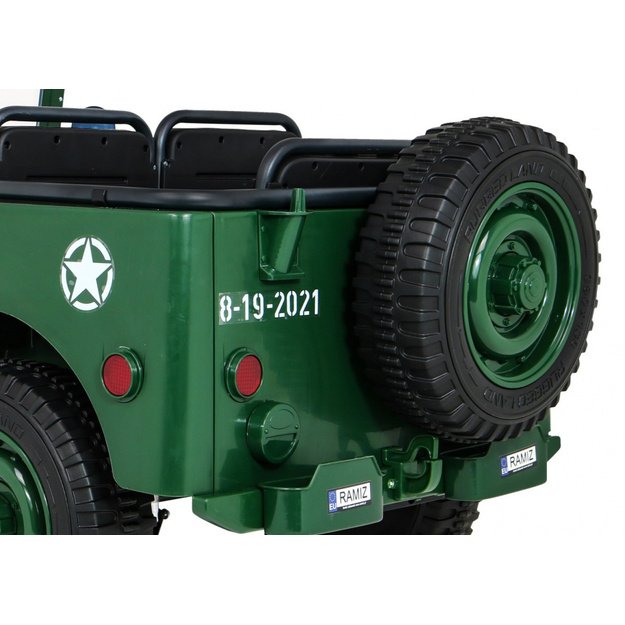 Dvivietis elektromobilis vaikams JEEP 4x4 Willy JH101, žalias