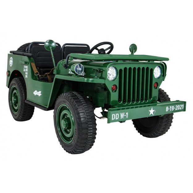 Dvivietis elektromobilis vaikams JEEP 4x4 Willy JH101, žalias