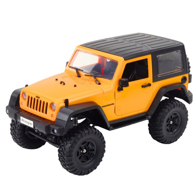 Nuotoliniu būdu valdomas visureigis Jeep Wrangler Rock Crawler 1:14, oranžinis 1