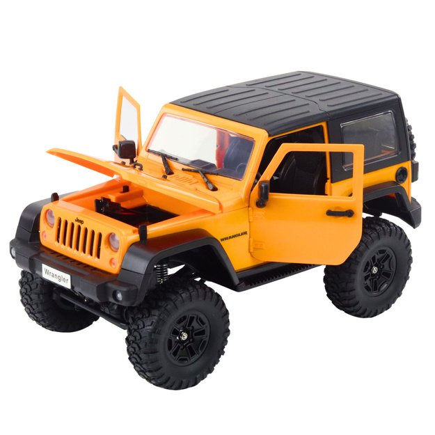 Nuotoliniu būdu valdomas visureigis Jeep Wrangler Rock Crawler 1:14, oranžinis 2