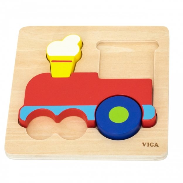 Medinė Montessori dėlionė „Traukinys“, VIGA 1