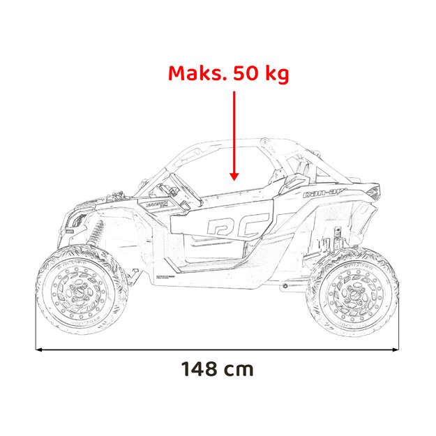 Dvivietis elektromobilis bagis Maverick Turbo RR, mėlynas