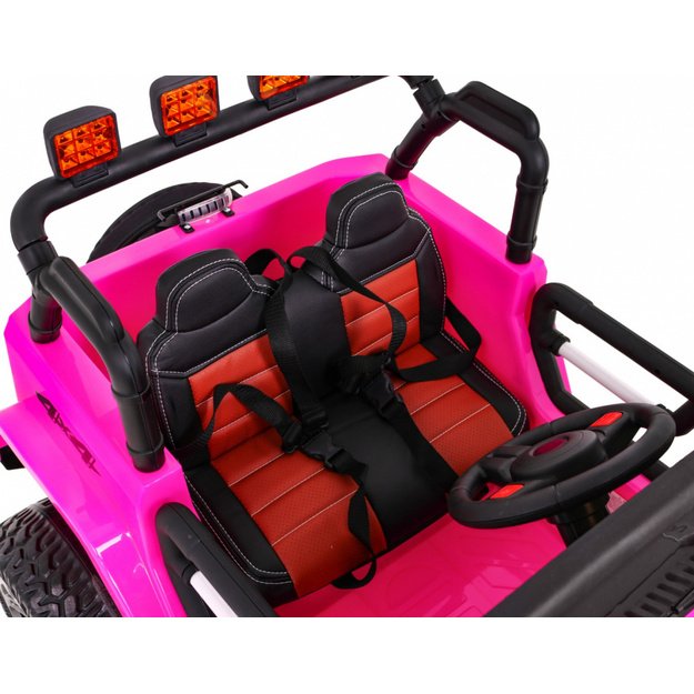 Dvivietis elektrinis visureigis vaikams Monster 4x4, rožinis
