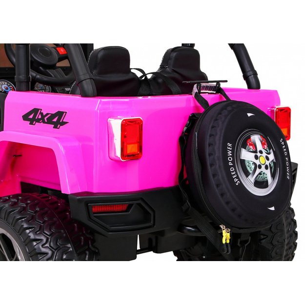 Dvivietis elektrinis visureigis vaikams Monster 4x4, rožinis