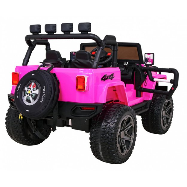 Dvivietis elektrinis visureigis vaikams Monster 4x4, rožinis