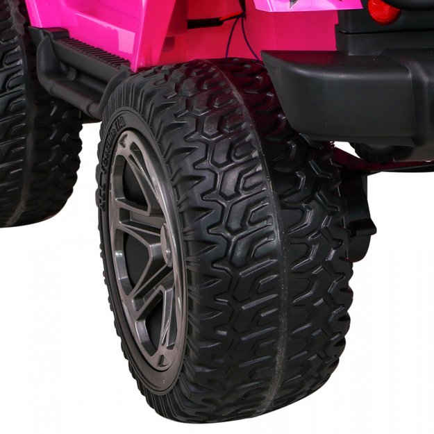 Dvivietis elektrinis visureigis vaikams Monster 4x4, rožinis