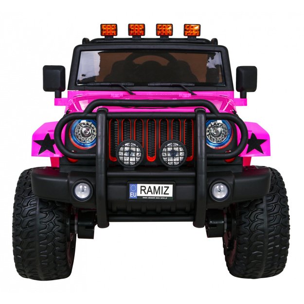 Dvivietis elektrinis visureigis vaikams Monster 4x4, rožinis