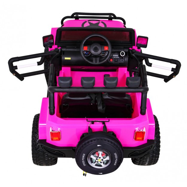 Dvivietis elektrinis visureigis vaikams Monster 4x4, rožinis