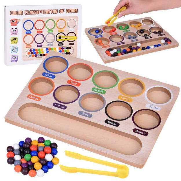 Medinė mokomoji Montessori dėlionė „Mosaic Sorter“ 