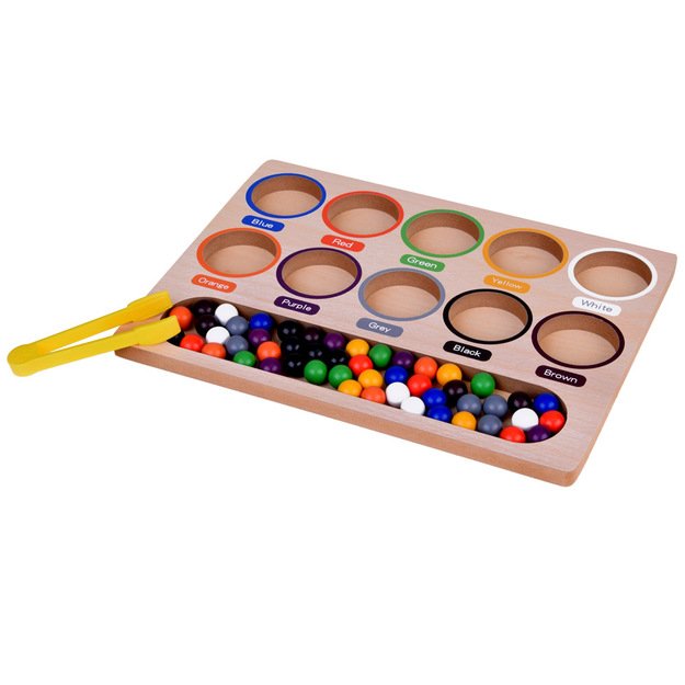 Medinė mokomoji Montessori dėlionė „Mosaic Sorter“ 