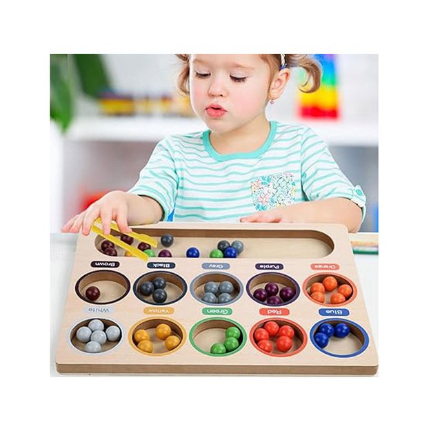 Medinė mokomoji Montessori dėlionė „Mosaic Sorter“ 