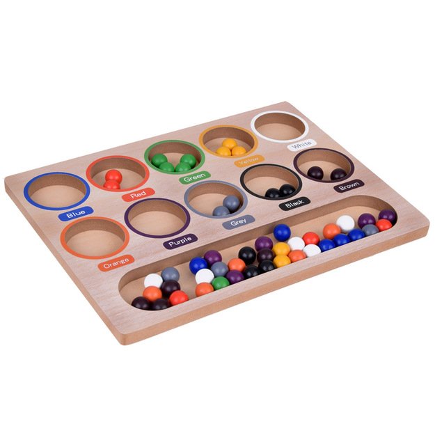 Medinė mokomoji Montessori dėlionė „Mosaic Sorter“ 