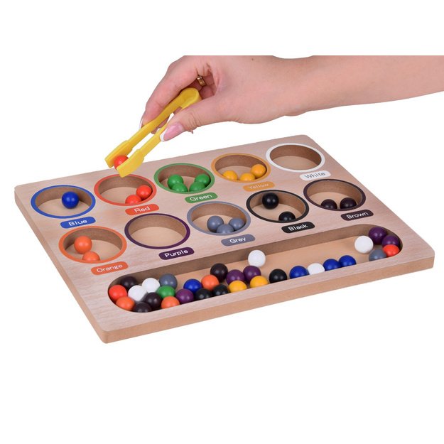 Medinė mokomoji Montessori dėlionė „Mosaic Sorter“ 