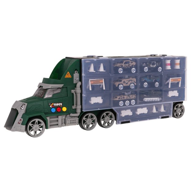 Interaktyvus karinis sunkvežimis transporteris „Launcher Truck“, žalias