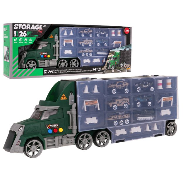 Interaktyvus karinis sunkvežimis transporteris „Launcher Truck“, žalias