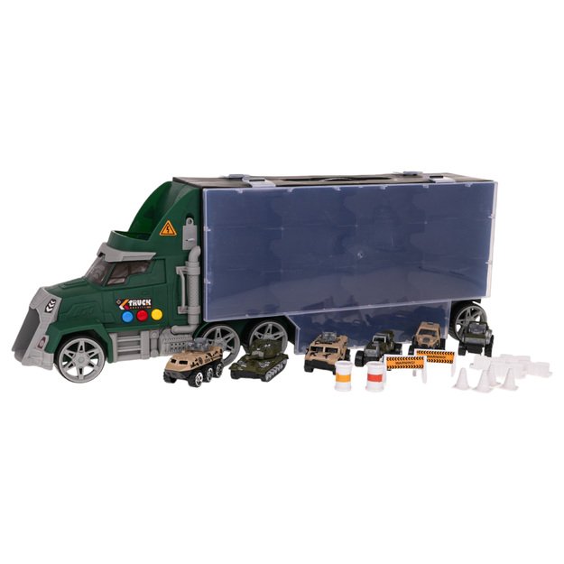 Interaktyvus karinis sunkvežimis transporteris „Launcher Truck“, žalias