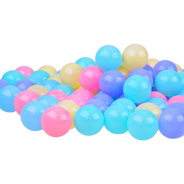 Spalvotų plastikinių kamuoliukų rinkinys sausam baseinui 100 vnt.
