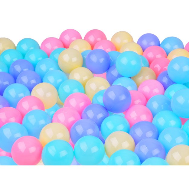 Spalvotų plastikinių kamuoliukų rinkinys sausam baseinui 100 vnt.
