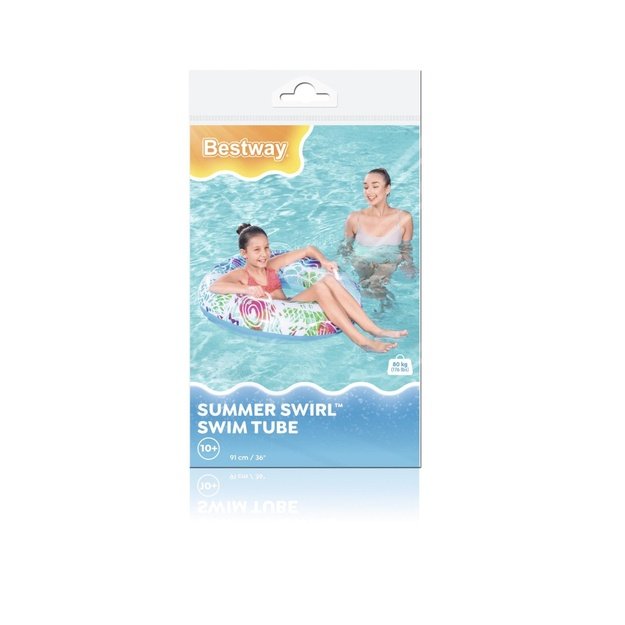 Pripučiamas plaukimo ratas 91 cm, BESTWAY, mėlynas