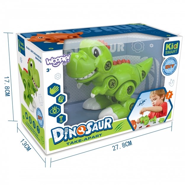 Dinozauro konstruktoriaus rinkinys su atsuktuvu, WOOPIE