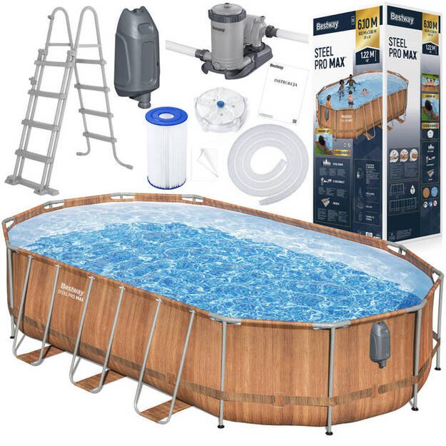 Karkasinis sodo baseinas 610x366x122cm su priedais 10in1 Bestway 