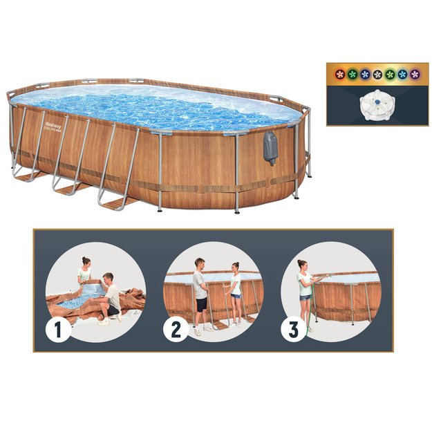 Karkasinis sodo baseinas 610x366x122cm su priedais 10in1 Bestway 