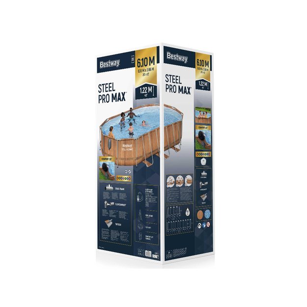 Karkasinis sodo baseinas 610x366x122cm su priedais 10in1 Bestway 